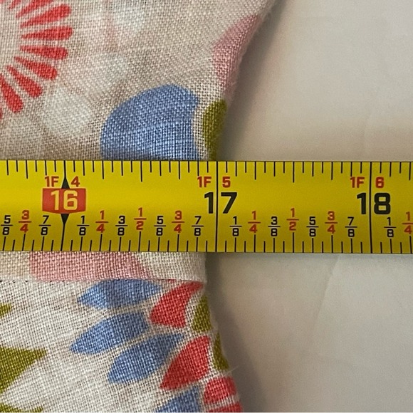 Boden  Orange Lime And Cream Floral 100% Linen CottageCore Dress NWOT - Picture 11 of 12